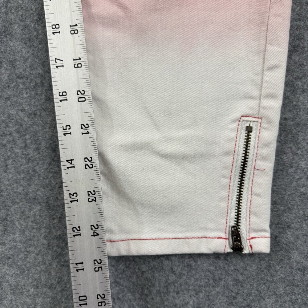 prAna Jett Organic Cotton Stretch Skinny  Cropped Jeans Pink Ombre ‎ Zip Size 10 - Picture 5 of 8